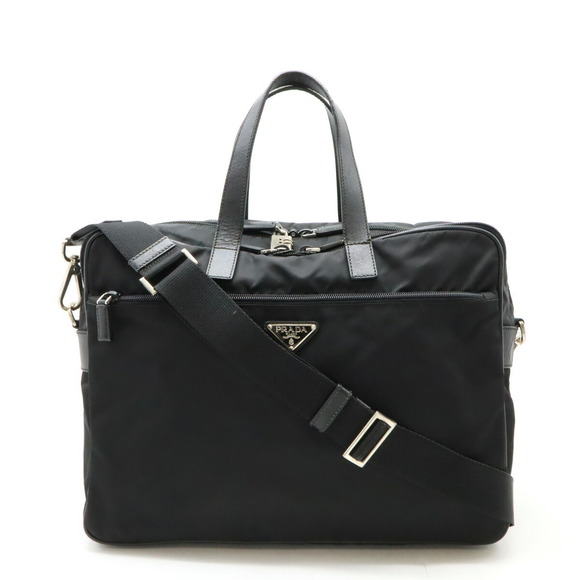 Prada business document leather nylon bag Bag briefcase black Shoulder - Picture 1 of 9